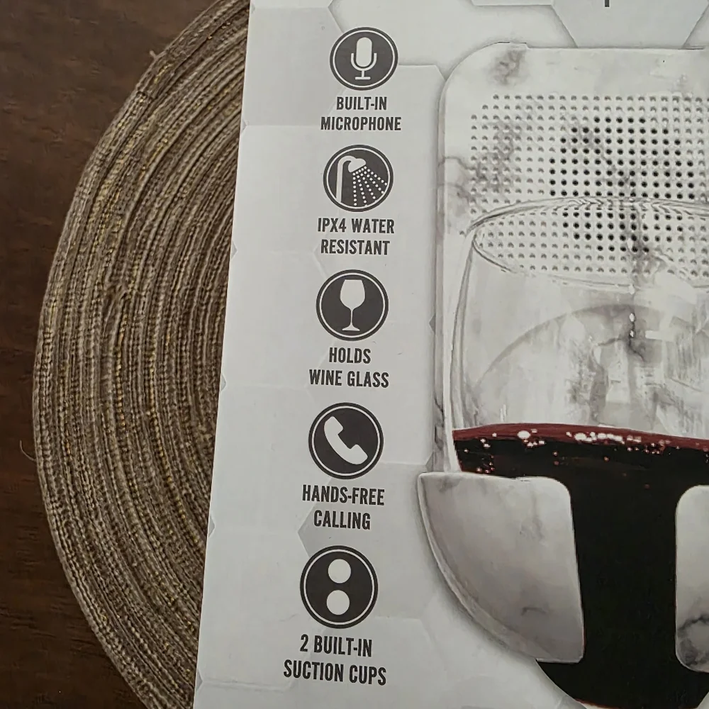 Bathtub Bluetooth Wine Holder & Speaker NEW NIB